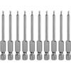 QUARKZMAN 10Pz Punte Cacciavite Esagonale con Estremità Sferica 2mm (H2.0) 1/4 Gambo Esagonale 65mm (2.56) Lungo Inserti per Avvitatore Magnetiche Testa Sferica Acciaio S2 Grado Metrica