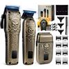 BESTBOMG Tagliacapelli Uomo Professionale Macchinetta per Capelli Senza Fili, Regolabarba Rasoiocapelli Trimmer Rasoio Elettrico Con Mantella da Barbiere e Pettine Limite