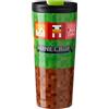 Get Trend Minecraft Tazza Termica da Viaggio 425ml, Acciaio Inox con Coperchio Flip, Mug Termica Isolata a Doppia Parete per Bevande Calde e Fredde (Multi Minecraft)
