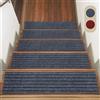 Sparklenut 15 tappetini per gradini, scale, autoadesivi, per gradini, per interni in legno, 70 x 22 cm (grigio-nero)