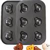 Sinsanye 2 Pezzi Teglia Muffin a Forma di Testa D'orso, 6 Stampo Muffin In Acciaio Al Carbonio Antiaderente, Cake Topper Decorazioni per Bambini per Biscotti, Torte, Brownies e Muffin