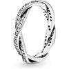 PANDORA Timeless Anello intrecciato con pavé e zirconia cubica, in argento, 56