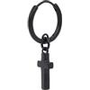 AllSaints orecchino Huggie con charm a croce da uomo, singolo orecchino pendente a croce, gioiello maschile, accessorio moderno, nero opaco