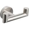 NearMoon Doppio gancio per asciugamani da bagno, in acciaio inox SUS304, resistente, doppio gancio appendiabiti per bagno, soggiorno, cucina, montaggio a parete, confezione da 2 (nichel spazzolato)