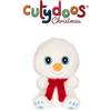 GIPSY TOYS - PELUCHE PUPAZZO DI NEVE SNOWY CUTYDOOS CHRISTMAS - 13 CM - BIANCO E SCIARPA ROSSA