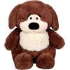 Gipsy TOYS - PELUCHE CHUBBY DOG CANE MARRONE SCURO E BEIGE, ORECCHIE MARRONE - 40 CM