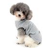 Zunea Maglietta per Cani Piccola Taglia Estate Cuccioli Canottiera in Morbido Cotone Canottiera a Righe Fresco Abbigliamento per Gatti Chihuahua e Animali Domestici Grigio M