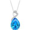 FJ Collana a Goccia per Donna in Argento Sterling 925 Collane Acquamarina Ciondolo con Pietra Portafortuna Marzo Gioielli Regalo per Donna Moglie Mamma