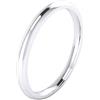 LANDA JEWEL Fede nuziale unisex, in argento sterling, 2 mm, robusta, finitura lucida, Argento, 33, colore: White, cod. HC2-P-925