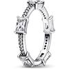 PANDORA Timeless Anello rettangolare in argento Sterling con pavé scintillante con zirconia cubica trasparente, 52