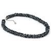VLNET ® | Vestopazzo collana mogra | placcata in argento - ottone | lavorazione artigianale | lunghezza regolabile | nickel tested (placcata argento con cristalli neri)