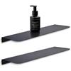 Jeffbaubl 2 mensole da parete in metallo nero, 40 cm, montaggio a parete, scaffali decorativi per pareti, in metallo, per soggiorno, camera da letto, bagno, ufficio