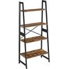 VASAGLE Libreria, Libreria Scaffale a Scala, Scaffale Portaoggetti a 4 ripiani, Struttura in Bambù, Montaggio Facile, Soggiorno Salotto Camera da Letto Cucina, Marrone Vintage e Nero BCB020B01V1