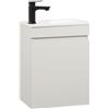 Kometmöbel Mobile Bagno Sospeso 40cm con Lavabo in Resina - Mobiletto Salvaspazio per Bagno di Servizio - Già Assemblato (Cachemire 40cm, Senza Rubinetto)