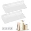 jinminamz Mensole Bagno Senza Foratura Lunghezza 20*10cm Scaffale Acrilico Espansione Spazio Parete Scaffale Galleggiante Acrilico Per Bagno/Soggiorno/Camera Da Letto/Cucina/Ufficio (2 Pezzi Colore Trasparente)