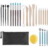 Alckijy Set di Strumenti per Ceramica 25 Pezzi Strumento di modellazione Argilla Strumenti di Argilla polimerica Strumento ceramico Kit bulino Fai da Te Argilla modellazione Intaglio Arti e Mestieri