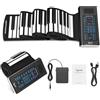 POGOLAB Pianoforte a tastiera arrotolabile POGOLAB a 88 tasti, pianoforte arrotolabile ricaricabile con 20 demo/128 toni/128 ritmi/jack per cuffie/Bluetooth/batteria, pianoforte a mano pieghevole da viaggio