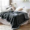 Bedding Aid Coperta in pile Sherpa, reversibile, impermeabile e a prova di perdite, comoda per notti umide e momenti intimi (grigio antracite/grigio argento, Queen 229x229cm)