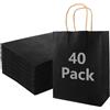 MIVIDE 30 Pezzi Sacchetti Regalo Nero, 15 X 7 X 20 Cm Sacchetti Regalo Di Carta Con Manici Per Matrimoni, Natale, Feste, Regali
