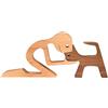 JVHLOV Statua in legno Fatta a Mano, per Animali Domestici Decorazioni in legno iIntagliato, Statuetta Artigianale in legno Piccole Decorazioni, Amante di Gatti e Cani (Maschio)