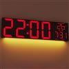 Maxstar 30 orologio da parete digitale extra grande con display a LED rosso/blu/bianco e telecomando,doppi allarmi,timer di conti,DST,temperatura,luce notturna per soggiorno/ufficio/negozio/palestra