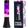 I-TOTAL® Lampada Lava Flared Colorata - Effetto Bolle Ipnotico, Design Retrò, Cera Fluida, Luce Rilassante, Lampada Decorativa per Casa e Ufficio (Base Nera Liquido Viola Cera Bianca)