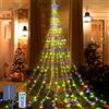 Micacorn Luci Stringa Solare, Luci di decorazione di Natale 2M×9 Striscia 8 Modalità 198 LED Cascata di Luci Fatate Impermeabili Luci Decorative Stringa per Esterni Interni Natale Giardino