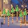 TaimeiMao Luci di Natale Solari per Esterni, 6 Pezzi 102 LED Luci Albero di Natale, 8 Modalità Luci Solari Natalizie Esterno Impermeabile, Addobbi Natalizi per Esterno