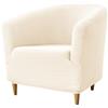 Hearda Copripoltrona 1 Posto Chesterfield Elasticizzato Beige, Antiscivolo Fodera Cocktail Copri Poltrona con Braccioli Jacquard per Bar Club Soggiorno Camera da Letto