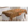 ABAKUHAUS Gingerbread Man Tovaglia, Acquerello Fun, Rettangolare per Sala da Pranzo e Cucina, 140 x 240 cm, Arancione Bianco Marrone
