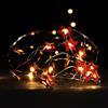 com-four® 2x Catena luminosa a LED con timer - Luci natalizie a risparmio energetico - Catena luminosa con 20 stelle LED in legno - Decorazione natalizia per interni (2 pezzi - stelle)