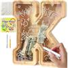 Lakpopya Salvadanaio in Legno Grand per Bambini Adulti Salvadanaio Lettre Personalizzato di A-Z con Area di Destinazione Salvadanaio Apribile Trasparente per Decorazione Regalo Battesimo (K)