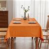 BALCONY & FALCON Tovaglia in arancia zucca 140 x 240 cm, antimacchia, con jacquard | Rettangolare, idrorepellente, non stiratura, lavabile, rist., cucina, festa, decorativo, Natale, Capodanno, caffè, giardino