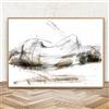Grande Quadro Su Tela Astratto HKDGOKA, 74x147 Cm, Tonalità Blu Con Dettaglio Oro, Impermeabile, Pronto Da Appendere - 4