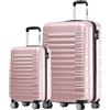 TRVLMORE Set Valigie Set 2 Valigie - Valigia Trolley - Set Trolley da Viaggio - Kit Valigie da Viaggio - Valige Set - Valigia per il Bagaglio a Mano e Valigia Grande - Rosa