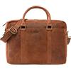LEABAGS Istanbul Borsa a spalla in pelle I Borsa per computer portatile da 15 pollici I Borsa messenger in vera pelle di bufalo I Cartella I Borsa in pelle vintage I Borsa da scrivania I 40x31x12cm