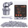 TRILINK Ingrassatori Testine M10, Ingrassatore Metrici con Angolo di 45 Gradi, Kit di Ingrassatori con Chiave - Ideale per Veicoli Automobilistici, Agricoli e Macchinari Industriali (40 Pezzi)