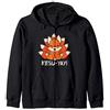 Kitsune Fox Designs Cute Kitsune Kawaii Fox with Many Tails Mythical Creature Felpa con Cappuccio