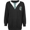 HARRY POTTER The House Slytherin WOHAPOMPU082 Maglione Lungo Donna, Nero, Taglia S, Nero, S