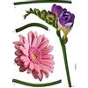 Komar Deco-Sticker Adesivi da Parete 'Fiore', 1 pcs, rosaviolaverde, 18887 ore