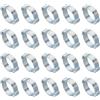 PATIKIL 20pz 17-20mm Fascette Stringitubo a Doppia Orecchio, Anelli Crimpatura a Clip Acciaio Zincato per Raccordi Tubo Carburante Benzina, Tono Argento
