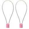 SISAV Cavo con combinazione a 4 cifre, cavo da 50,8 cm, per armadietti scolastici, caschi, armadietti, cassette degli attrezzi, valigie, zaini, cavi da 3 mm di diametro, rosa (confezione da 2)