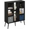 Furinno CLAUDE Stile Mid-Century Libreria 8 Cubi, Organizer a Cubi Libreria con Gambe in Legno, per Soggiorno, Camera da Letto, Home Office, Espresso