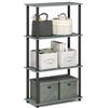 Furinno TURN-N-TUBE Scaffale Portaoggetti, Libreria A 4 Ripiani Senza Attrezzi, Mensola Angolare, Ripiani Aperti Senza Attrezzi, Per Organizzazione E Contenimento, Verde Salvia