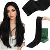 Ugeat Extension Tessitura Capelli Veri Lisci Neri 100grammi 50 cm Extension Capelli Veri Matassa Nero Jet Umani Lisci Remy Invisibile Spessi