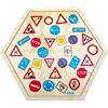 HESS SINCE 1990 Hess Holzspielzeug 14953 - Gioco a Mosaico in Legno a Forma Esagonale con 24 Parti, segnaletica Stradale, per Bambini dai 3 Anni in su, Fatto a Mano, Come Regalo di Compleanno, Natale o Pasqua