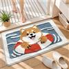 Trlyane Tappetino da Bagno Carino Animali,Tappetino Assorbente Antiscivolo Doccia, Soffice Lavabile in Lavatrice Tappeti morbidi lavabili adatti per Bagno/ Soggiorno/ Camera da letto (Shiba Inu, 50x80cm)
