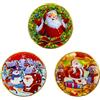 KEELYY Set di 3 piatti natalizi, diametro 28,5 cm, piatti riutilizzabili per Natale, San Nicola, Avvento, piatti decorativi con motivi natalizi, decorazione da tavolo per Natale