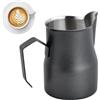 Daelesr Bricco Latte 350 ml/12 oz, Bollilatte Acciaio Inox, Lattiera Latte Art, Brocca Latte Schiuma Professionale per Cappuccino, Espresso, Gli Amanti del Caffè (Nero)