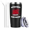 Livole Regali di Natale per uomini, giocatori, Zocker, amanti dei giochi da tavolo, gioco da tavolo tazza, Never Trust A Smiling Game Master, regalo divertente, 600 ml tazza da caffè to go Thermo